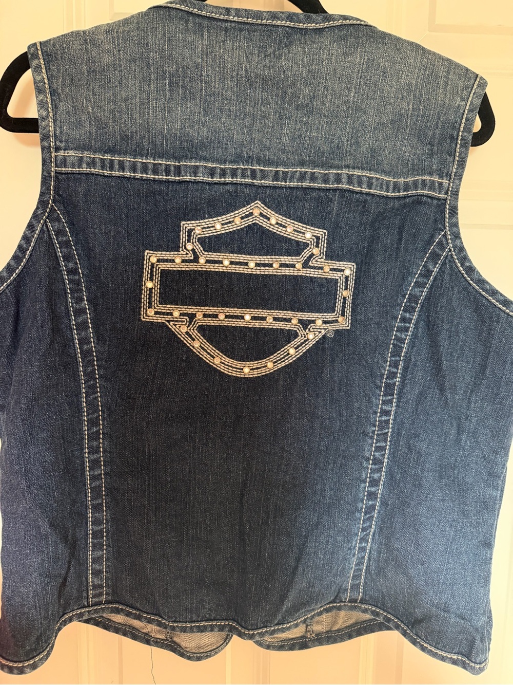 Harley-Davidson Blue Denim Zip-Front Women’s Vest - Picture 5 of 5